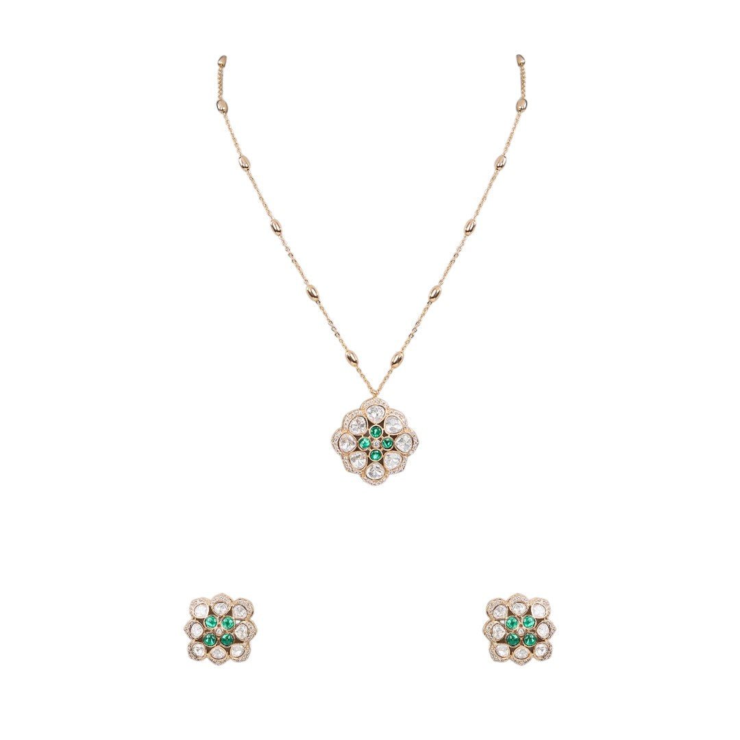 Grand Multi - Layered Kundan Pearl Bridal Necklace Set Earrings - Auraa Trends - Pendant - # - Auraa Trends - Grand Multi - Layered Kundan Pearl Bridal Necklace Set Earrings