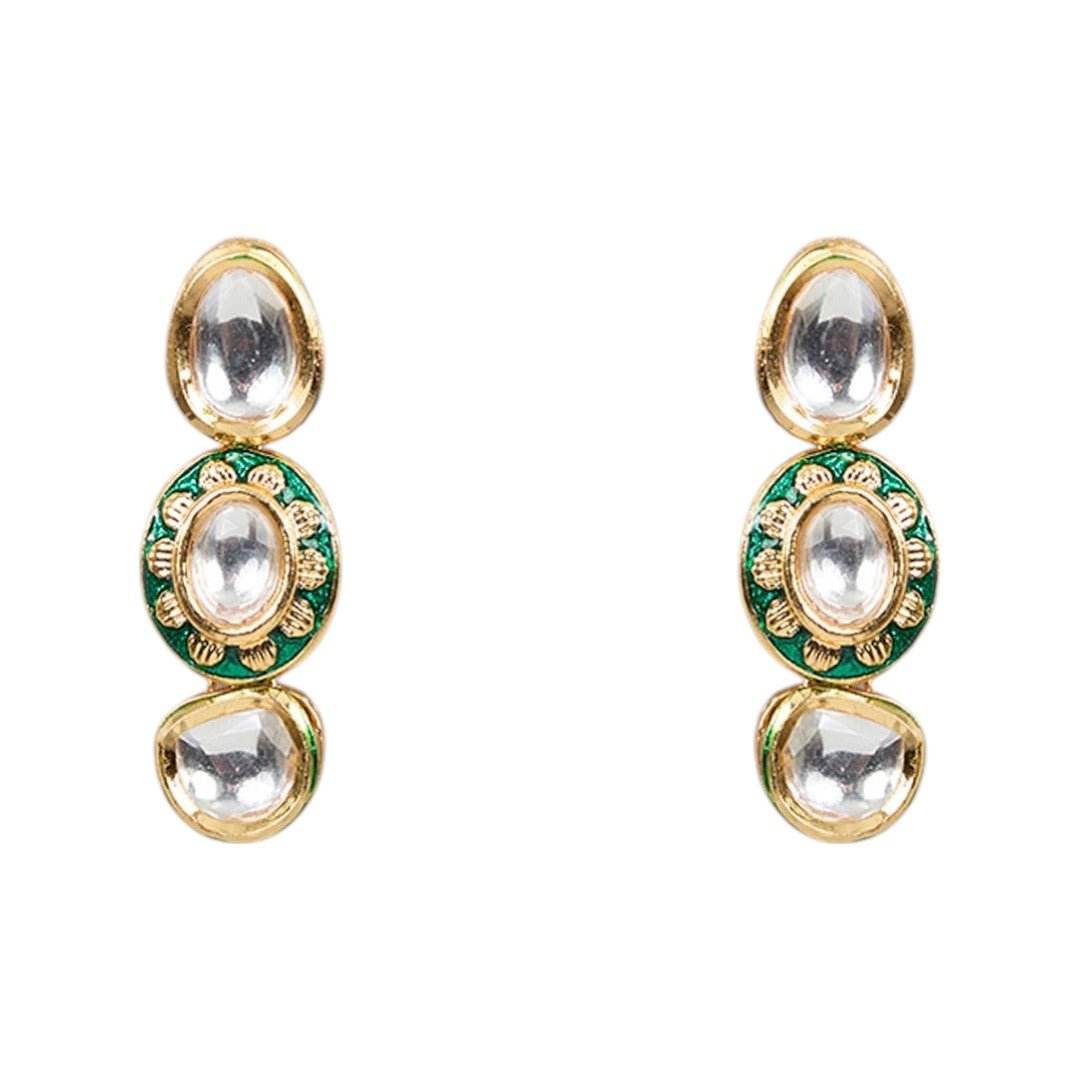 Grand Multi-Layered Kundan & Pearl Bridal Necklace Set with Earrings - Auraa Trends