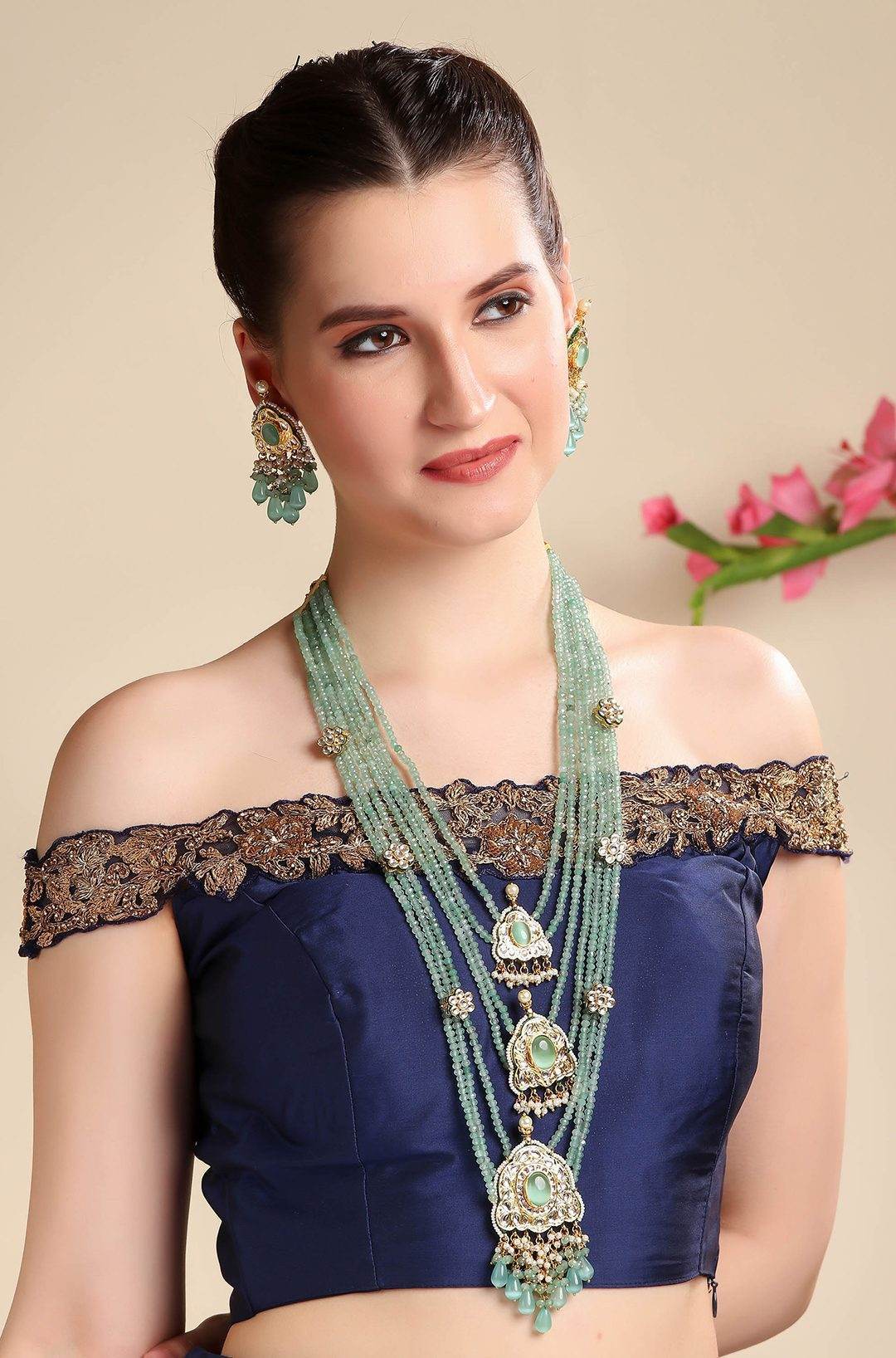 Illuminating Gold Plated Kundan Long Rani Haar Necklace Set - Auraa Trends