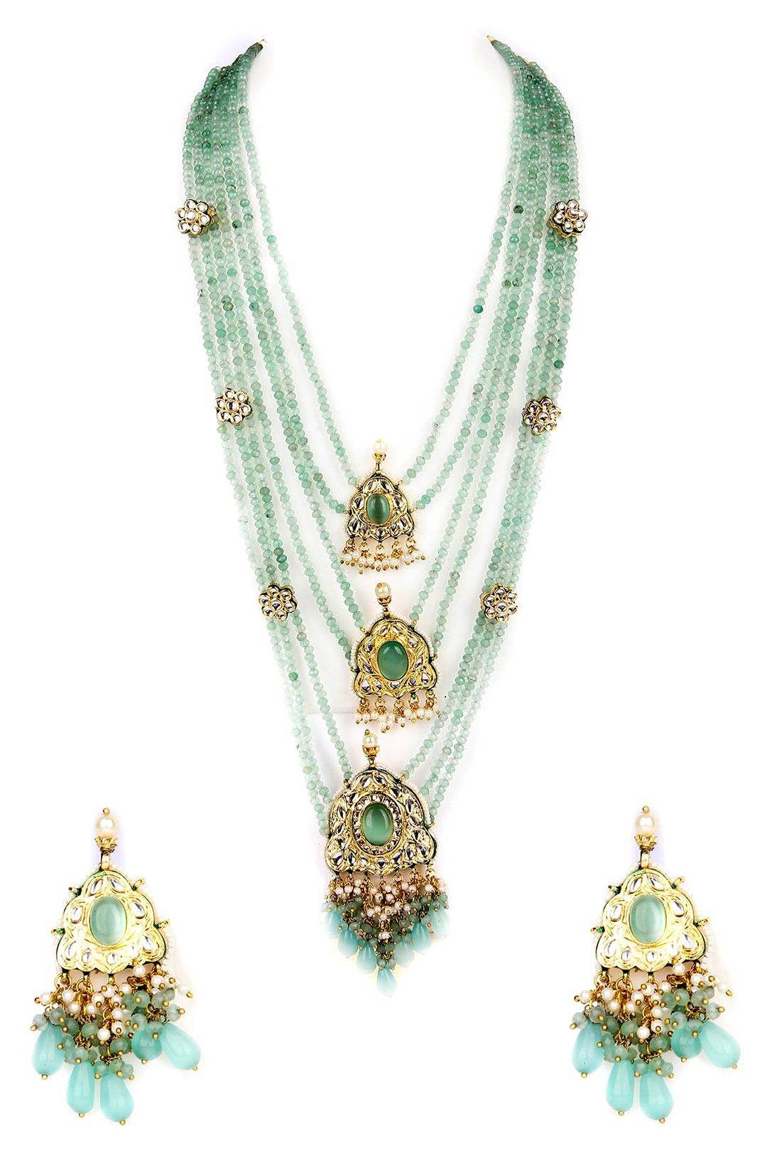 Illuminating Gold Plated Kundan Long Rani Haar Necklace Set - Auraa Trends
