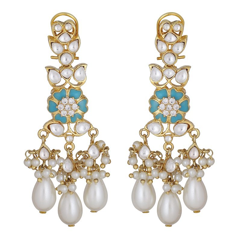 Kundan Gold-Plated Choker Necklace Set with Earrings