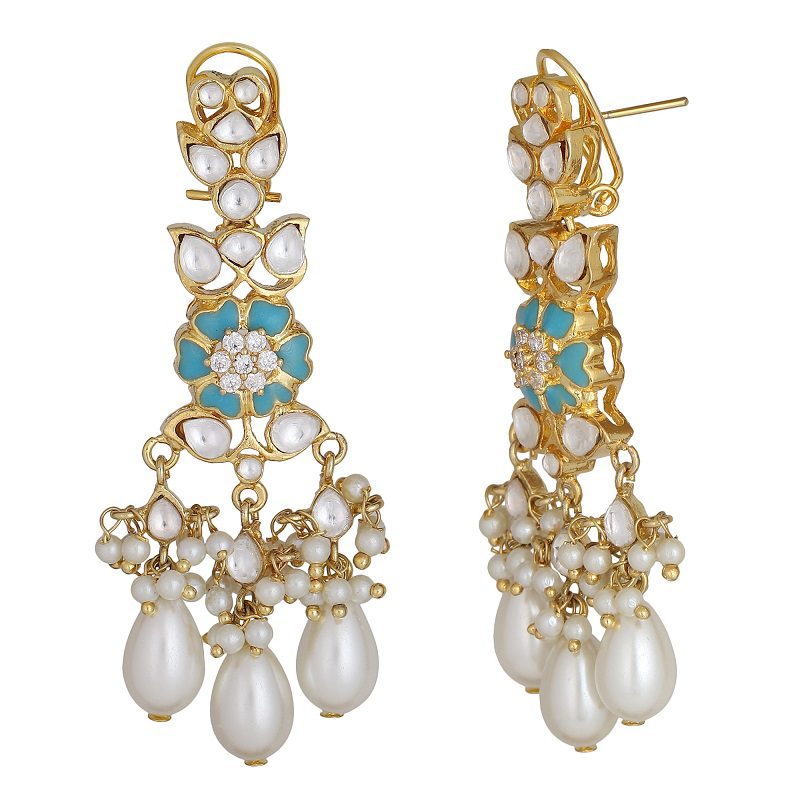 Kundan Gold-Plated Choker Necklace Set with Earrings