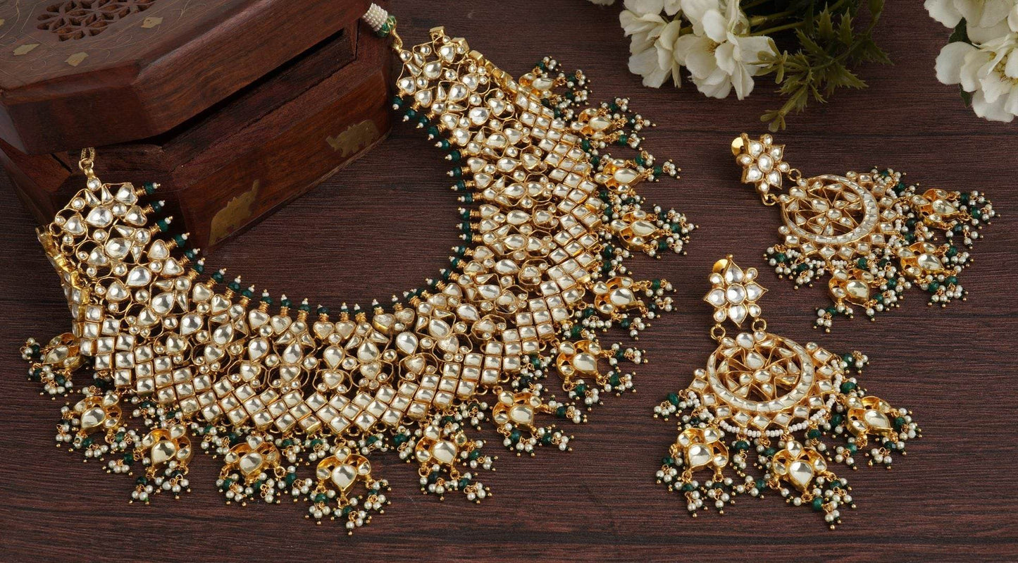 Imperial Kundan Necklace Set - Auraa Trends
