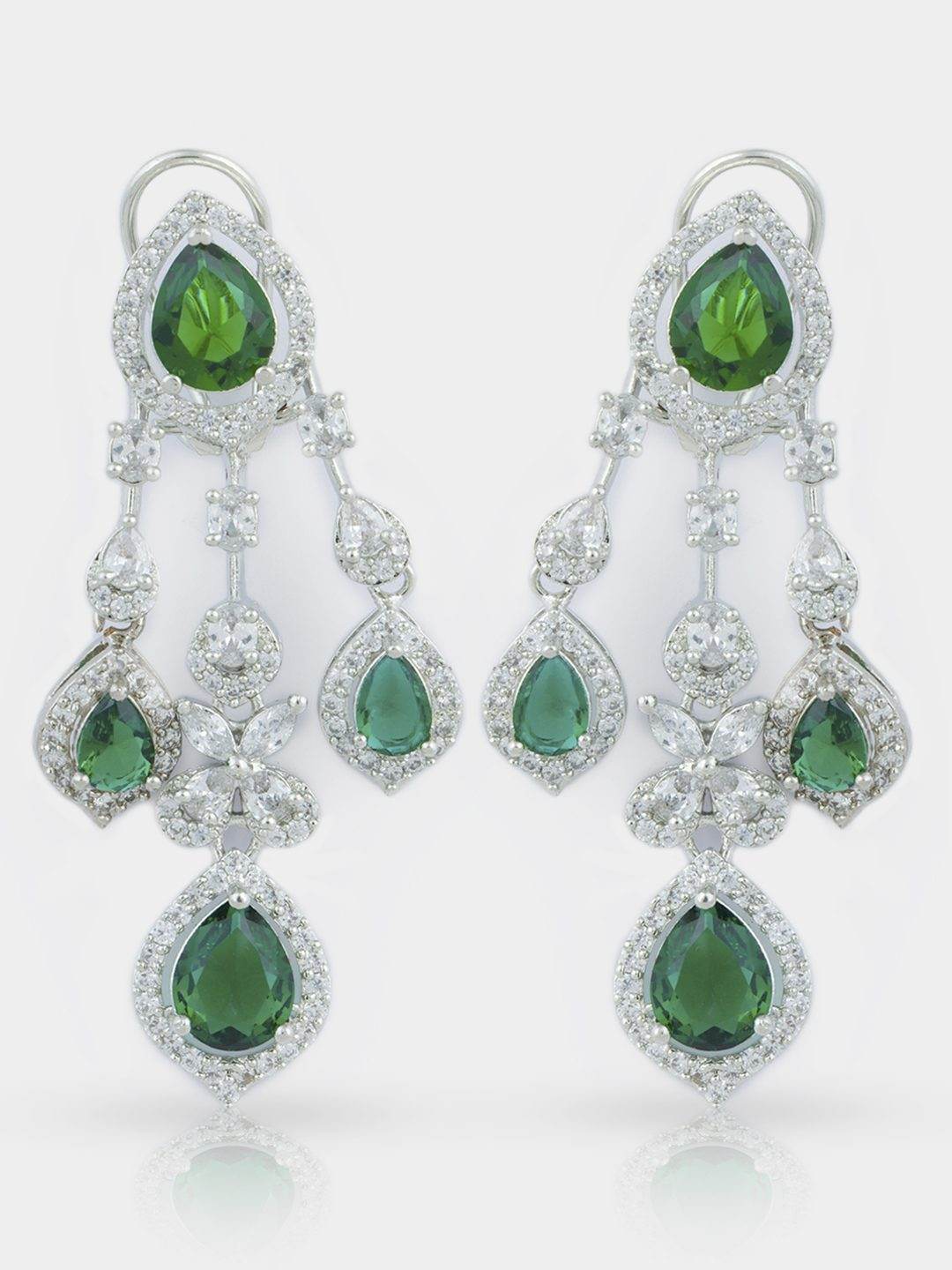 Imperial Rhodium Plated American Diamonte Necklace Set - Auraa Trends