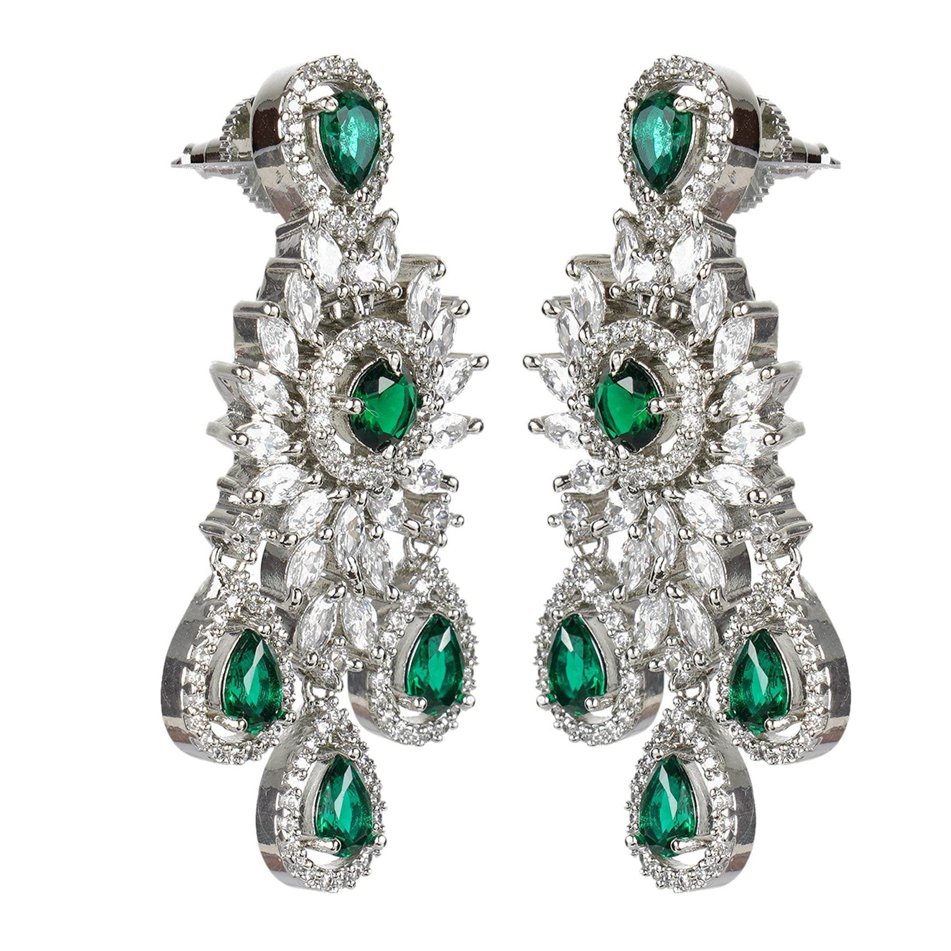 Intricate Diamonte Necklace Set - Auraa Trends