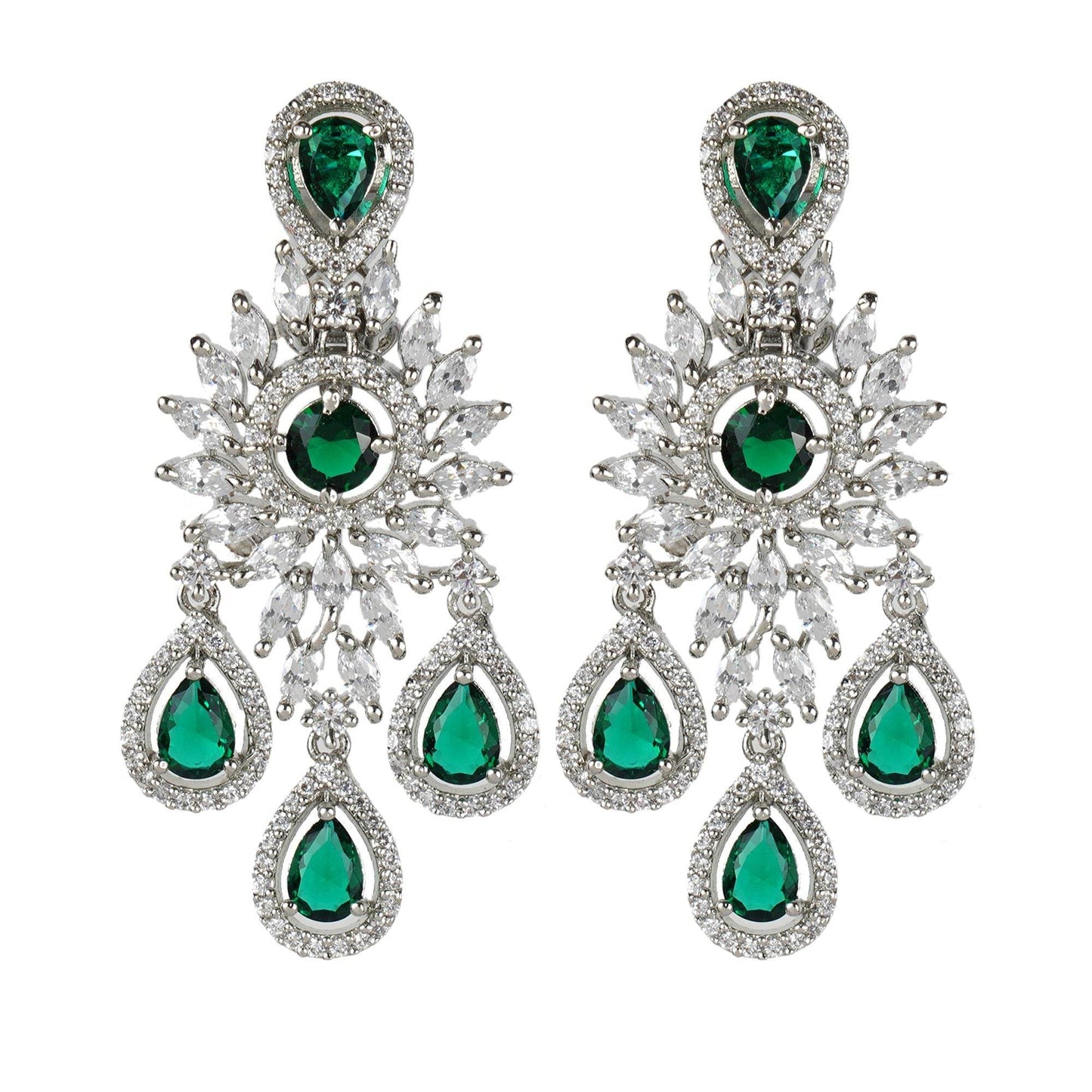 Intricate Diamonte Necklace Set - Auraa Trends