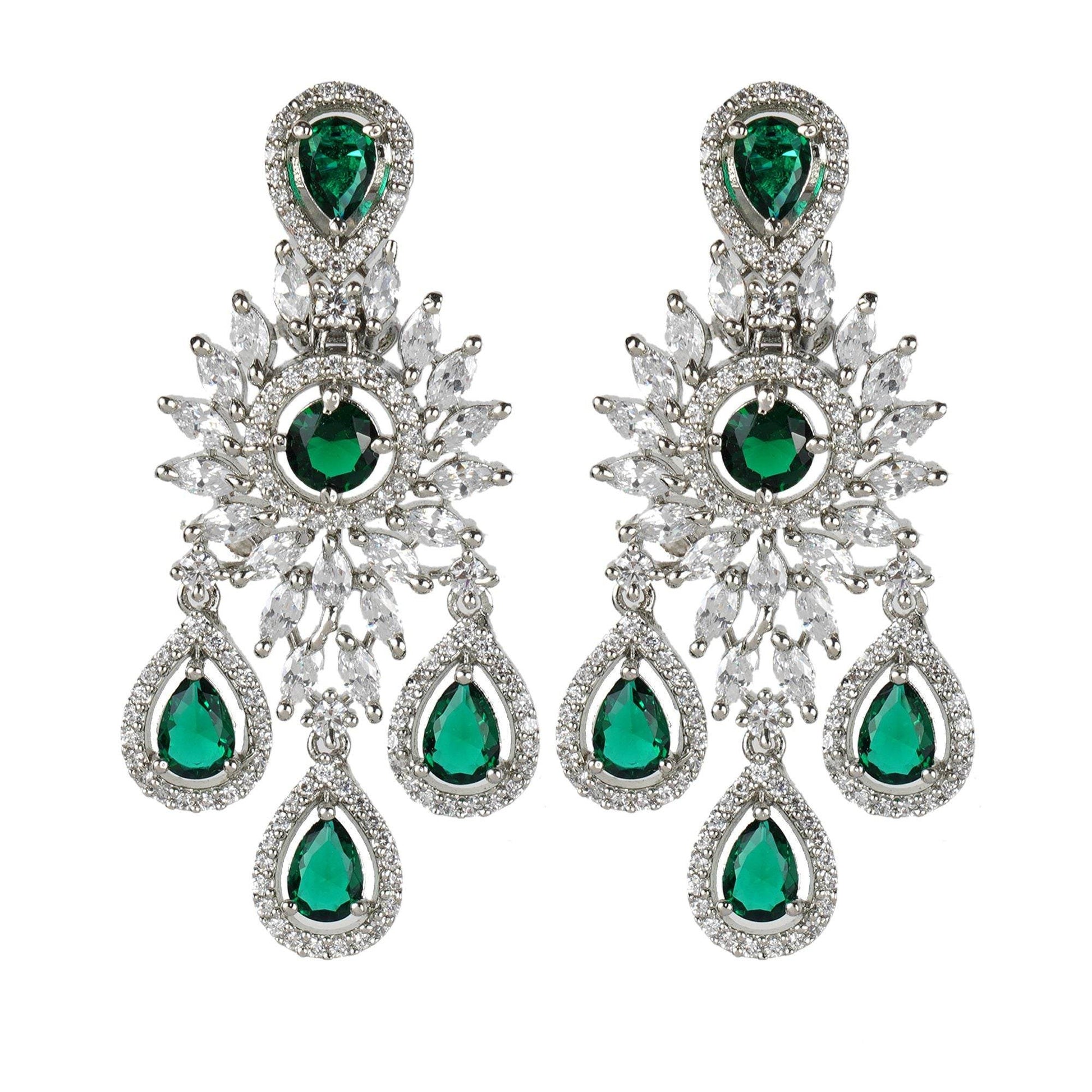 Intricate Diamonte Necklace Set - Auraa Trends