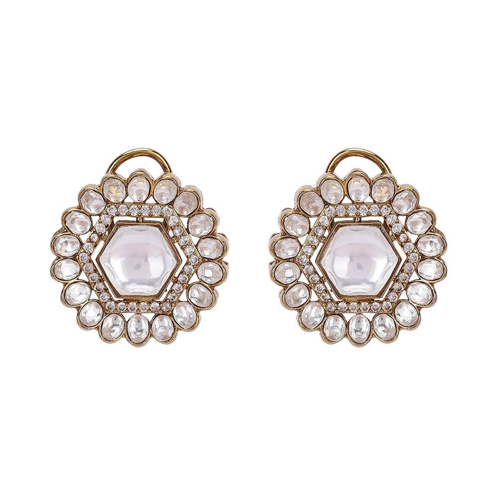 Kundan Bridal Choker Necklace Earring Set For Women - Auraa Trends