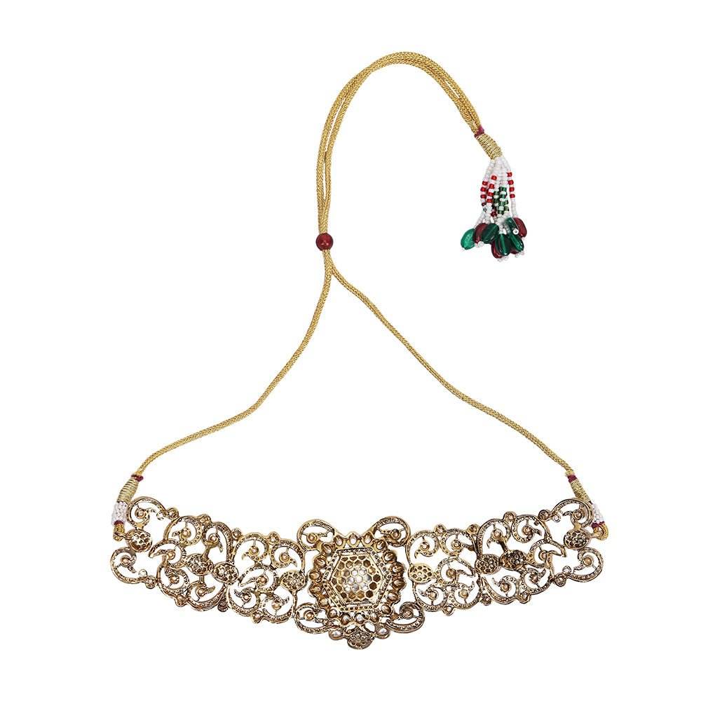 Kundan Bridal Choker Necklace Earring Set For Women - Auraa Trends