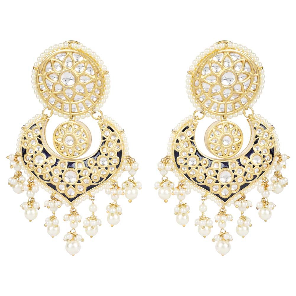 Kundan Chandbaali earrings set - Auraa Trends - Chandbali - afghan chandbaali afghan chandbaali buy online