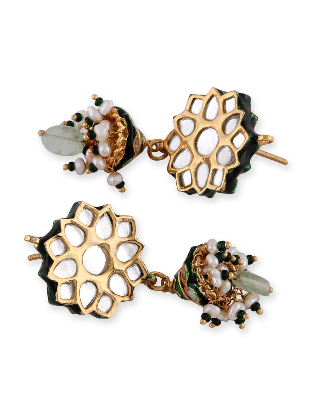 Kundan Choker Necklace Set with Matching Earrings - Auraa Trends - Choker - Kundan Choker Necklace Set with Matching Earrings