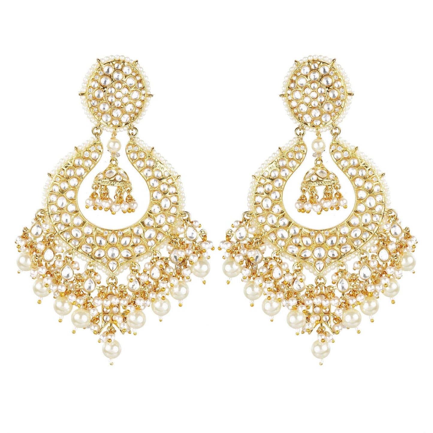 Kundan Earrings and Maangtikka Set - Auraa Trends