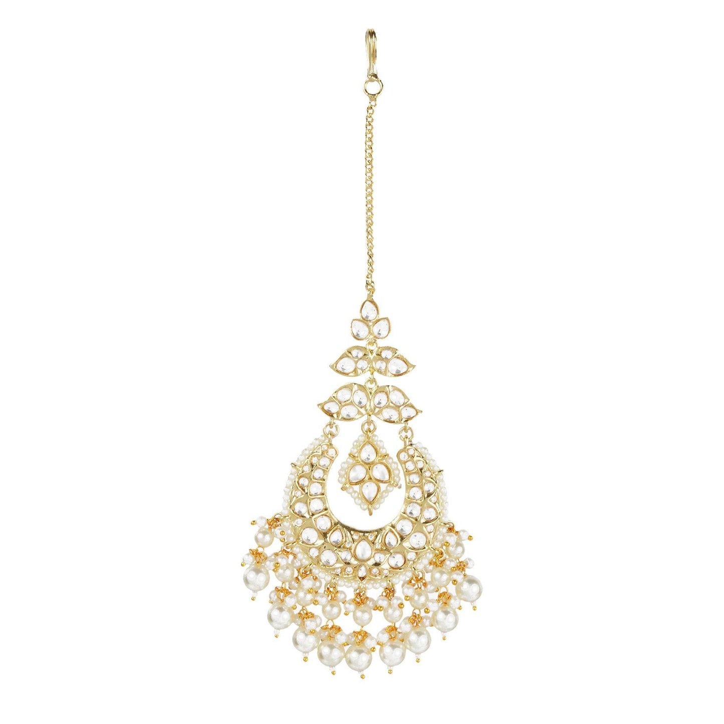 Kundan Earrings and Maangtikka Set - Auraa Trends