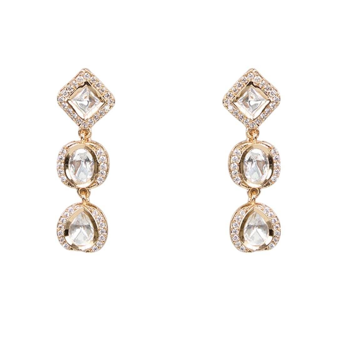 Kundan Gold Plated Necklace Set Earrings - Auraa Trends
