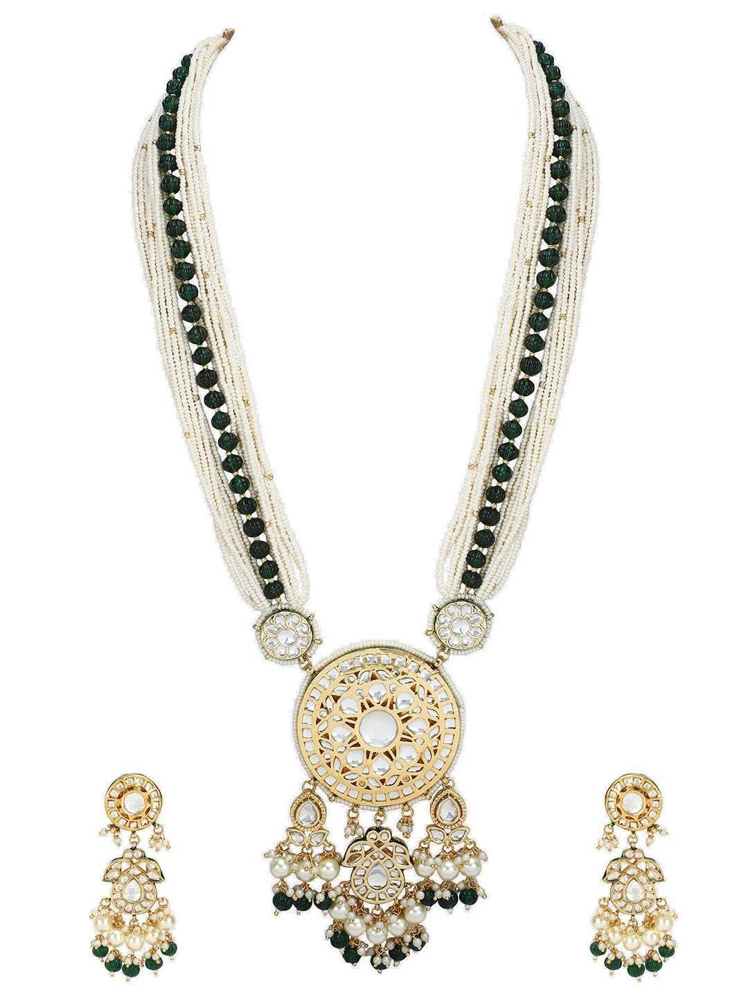 Kundan Long Rani Haar Necklace Set – Elegant Traditional Jewelry - Auraa Trends