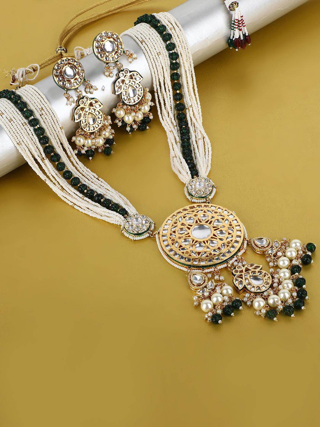 Kundan Long Rani Haar Necklace Set – Elegant Traditional Jewelry - Auraa Trends