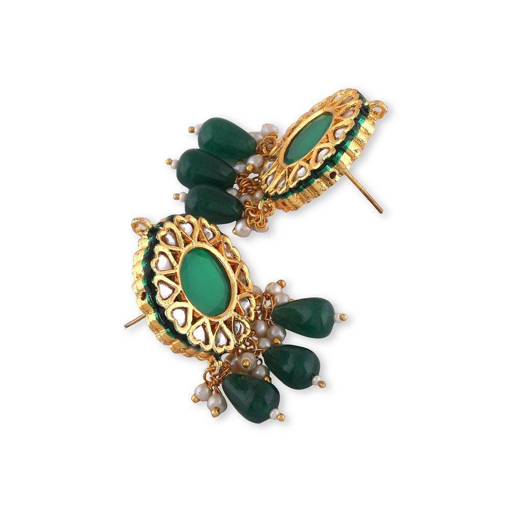 kundan necklace set for women Shining Gold Plated Kundan Choker Necklace Set - Auraa Trends