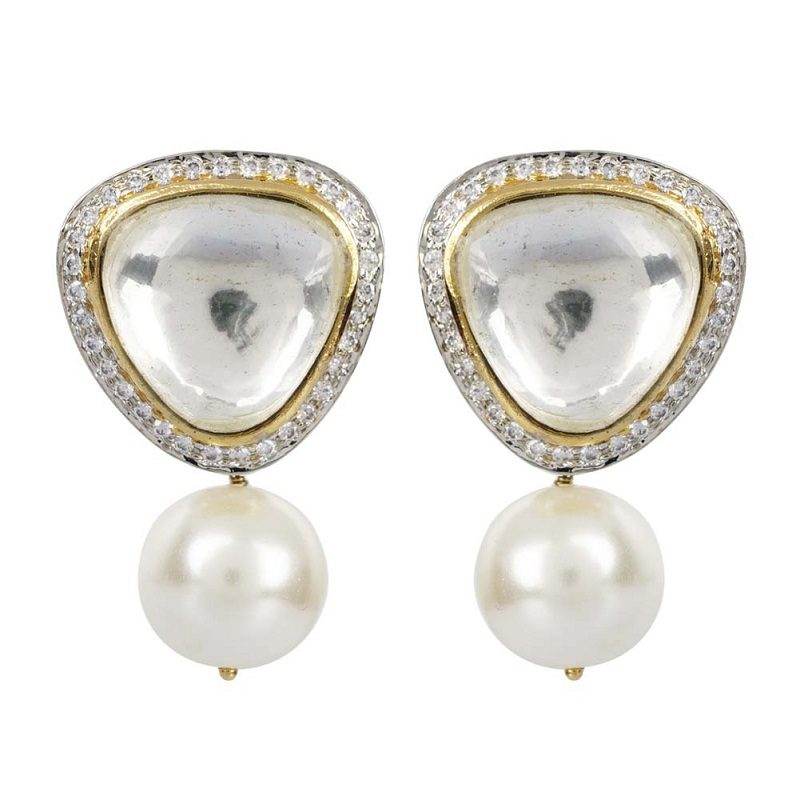 Kundan Pearl Drop Earring - Auraa Trends