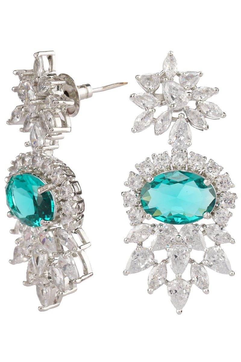 Light Green Necklace And Earrings Set - Auraa Trends