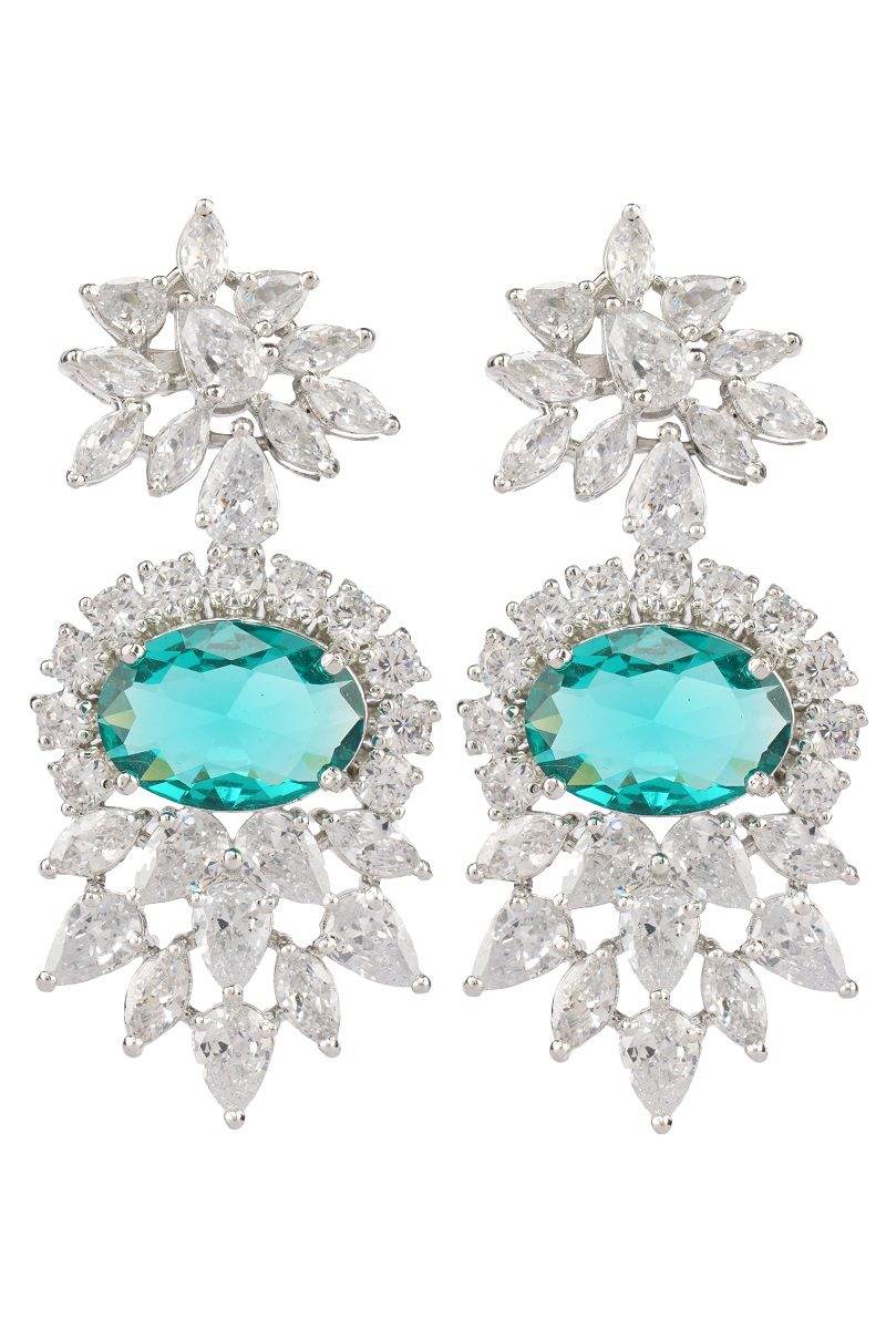 Light Green Necklace And Earrings Set - Auraa Trends