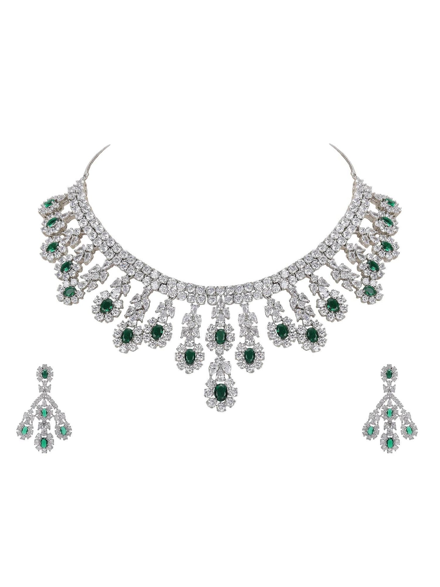 luxury green gemstone jewelry set - Auraa Trends
