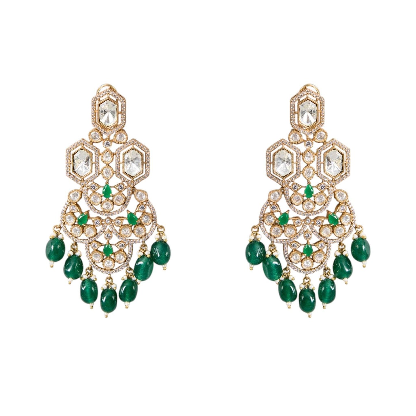 Luxury Mint Green Kundan Bridal Choker Necklace Set with Earrings for Women - Auraa Trends