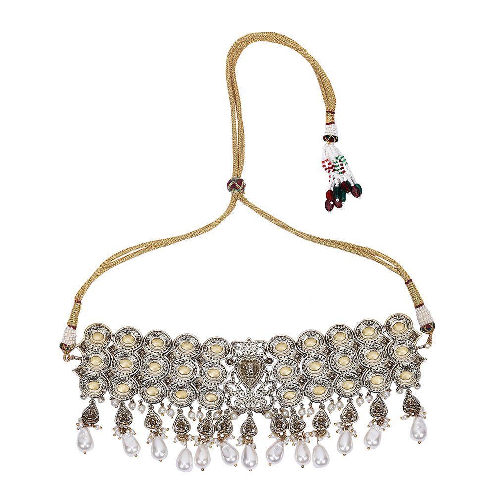 Luxury Pearl - Embellished Choker Necklace Set for Women - Auraa Trends - Choker - # - Auraa Trends - Choker Necklace Set for Women