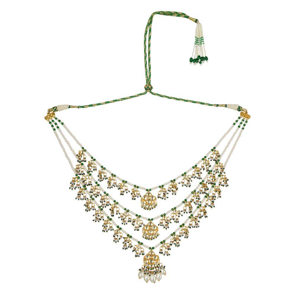 Majestic Gold Plated 3 Layered Rani Haar - Auraa Trends