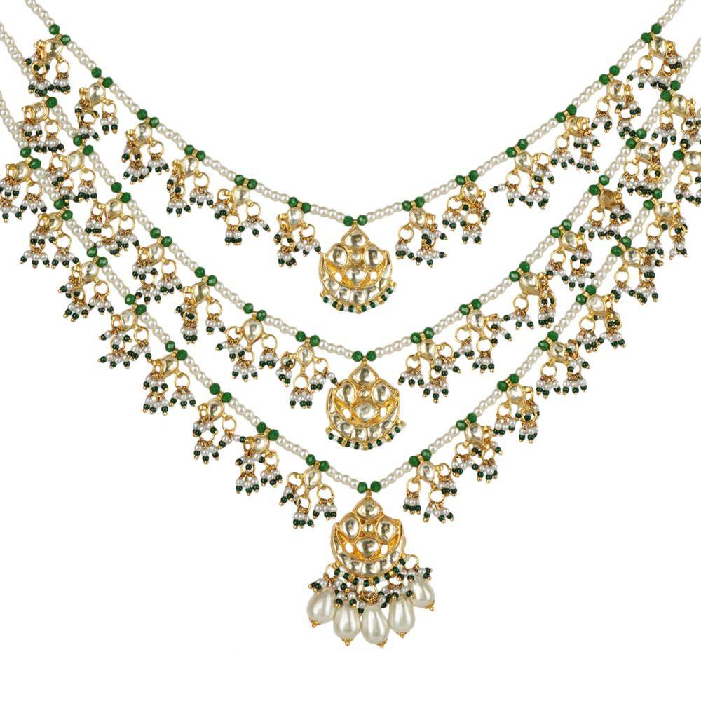 Majestic Gold Plated 3 Layered Rani Haar - Auraa Trends
