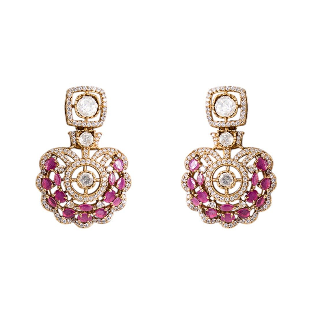 Majestic Plum Stone Kundan Bridal Necklace Set - Auraa Trends - Choker - Heavy wedding necklace set Handmade ethnic jewelry
