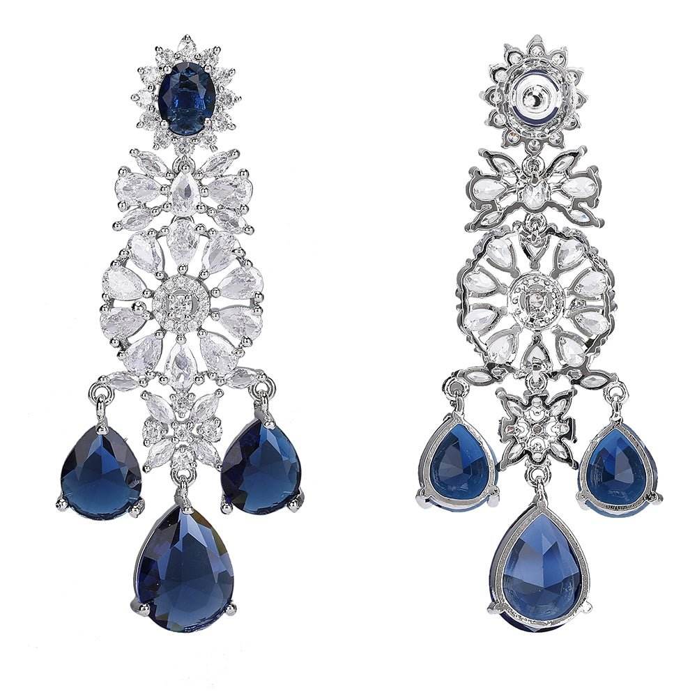 Majestic Sapphire and Diamond Choker Necklace Set - Auraa Trends
