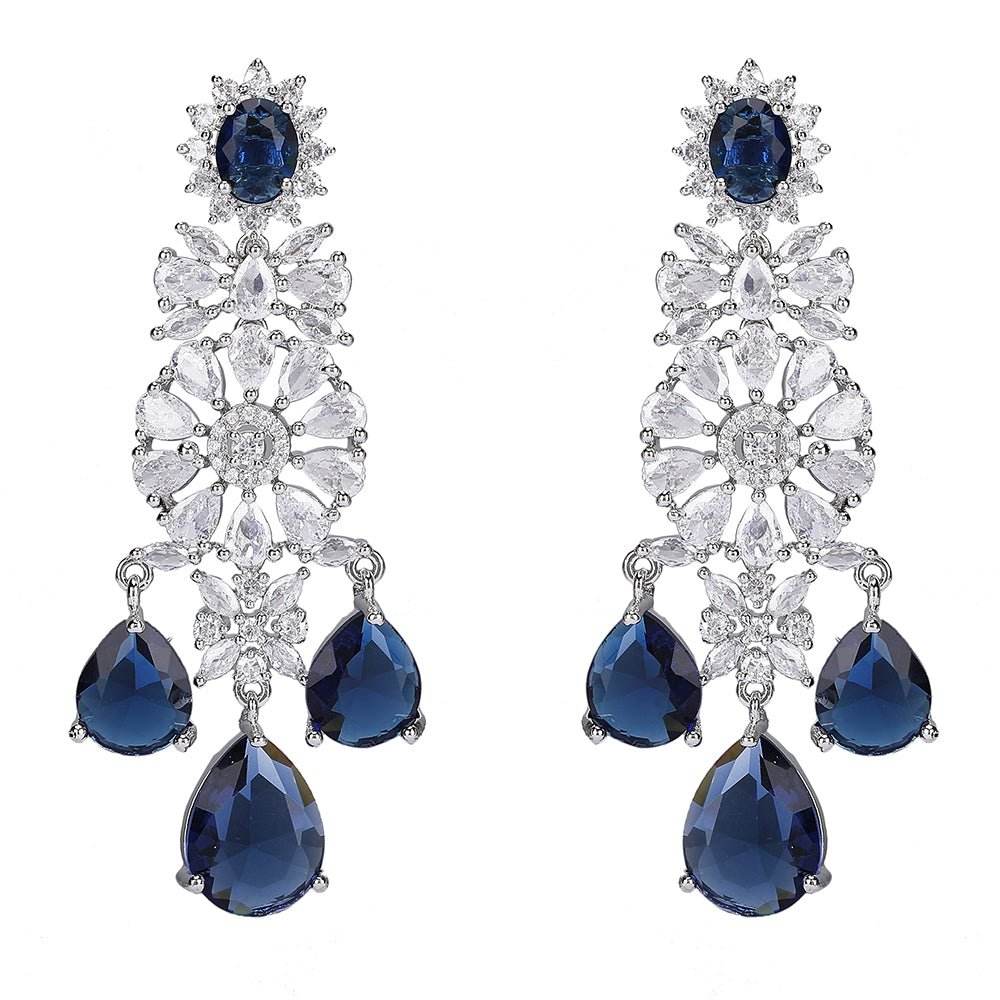 Majestic Sapphire and Diamond Choker Necklace Set - Auraa Trends