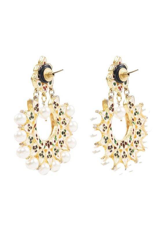 Moissanite Gold-Plated Chandbaali Earrings - Auraa Trends