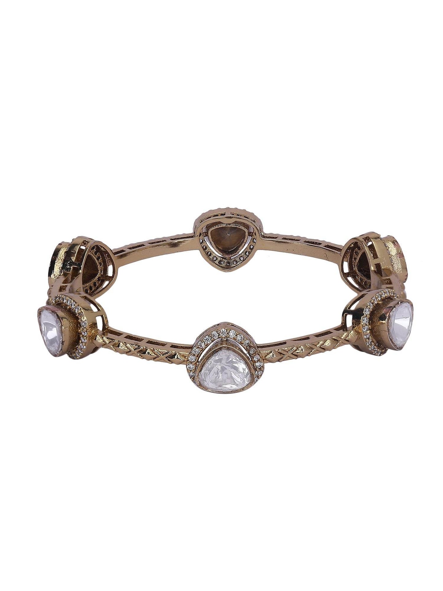 Moissanite Gold-Tone Bracelet Set - Auraa Trends