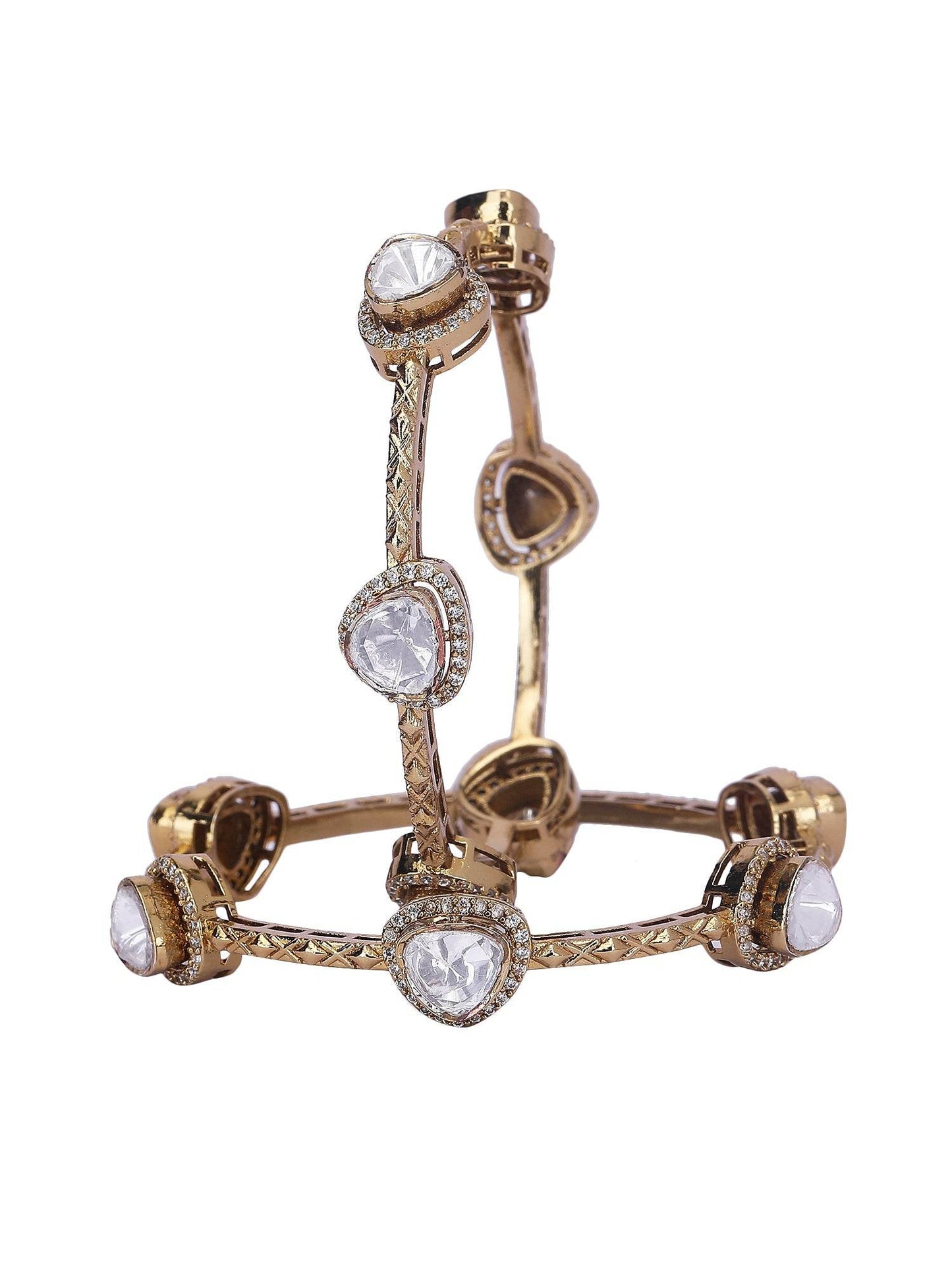 Moissanite Gold-Tone Bracelet Set - Auraa Trends
