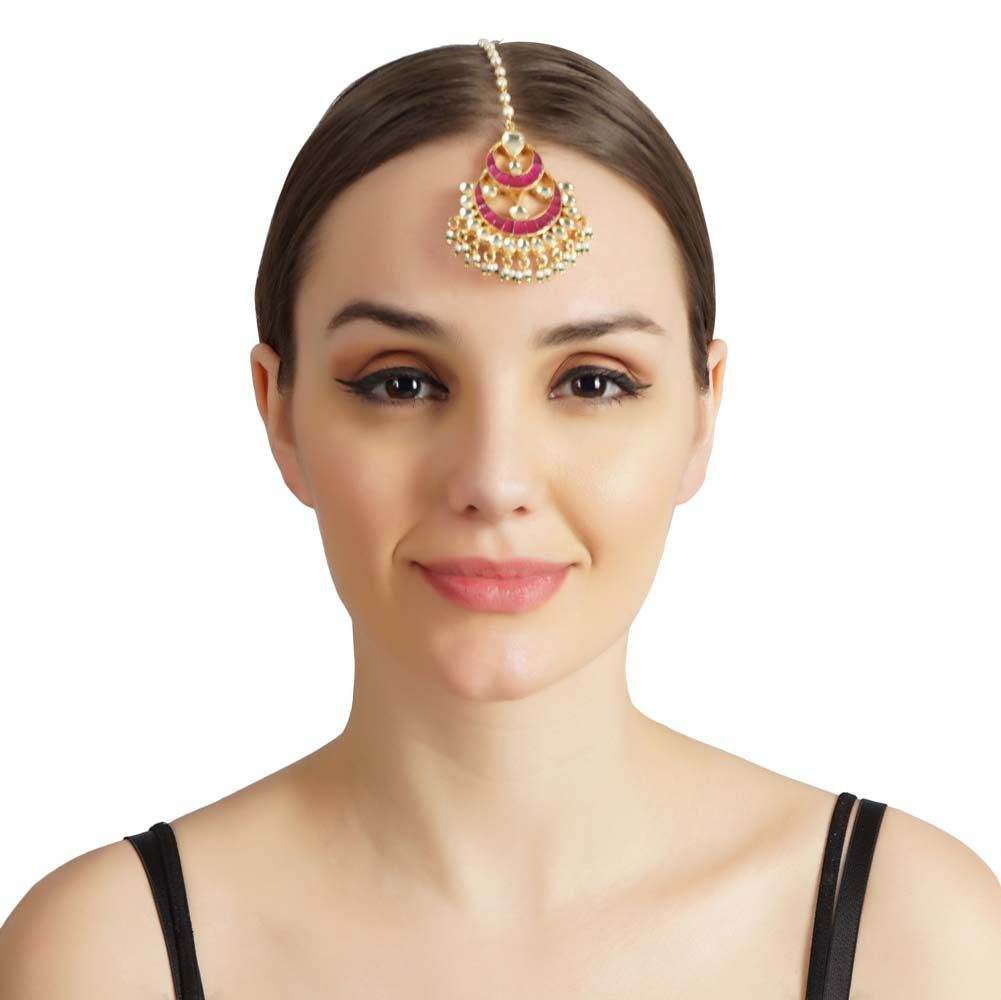 Moissanite Kundan Maangtikka - Auraa Trends