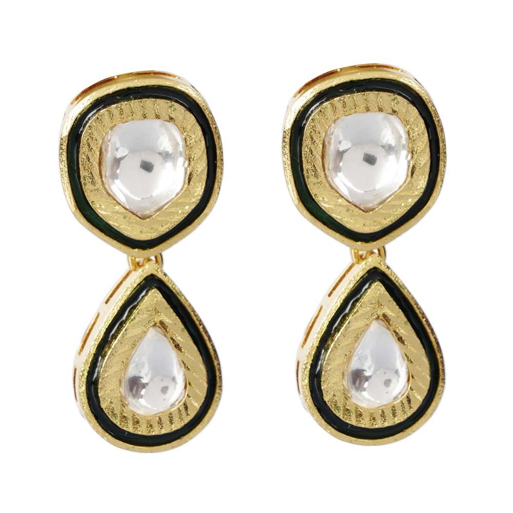 Moissanite Kundan Necklace & Earring Set - Auraa Trends - Necklaces - Auraa Trends - Moissanite Kundan Necklace & Earring Set