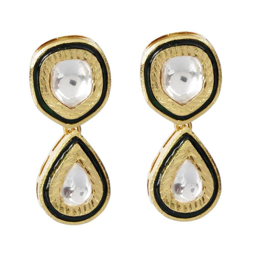 Moissanite Kundan Necklace & Earring Set - Auraa Trends