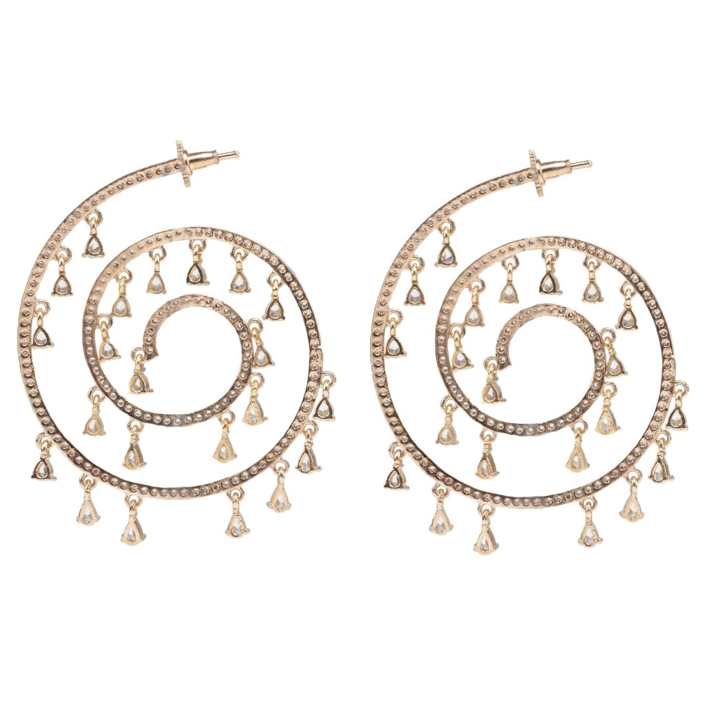 Moissanite Spiral Chandelier Earrings - Auraa Trends