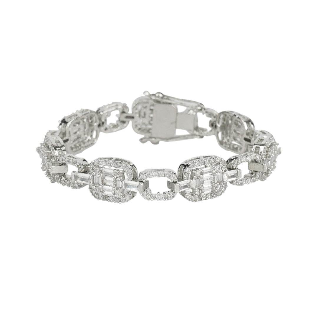 Moissanite Tennis Bracelet in Silver Finish - Auraa Trends