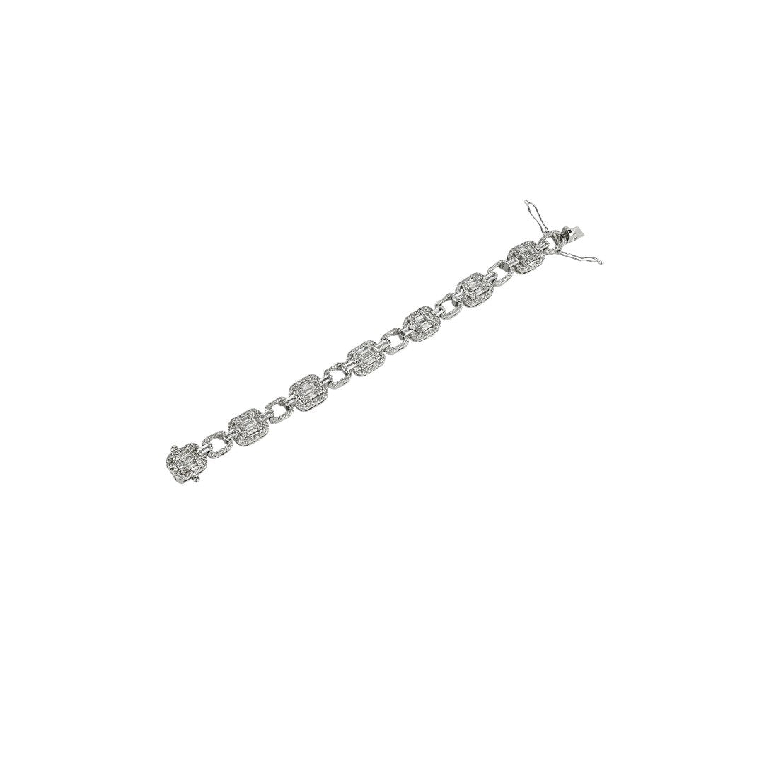 Moissanite Tennis Bracelet in Silver Finish - Auraa Trends - Bracelet - Moissanite Tennis Bracelet in Silver Finish