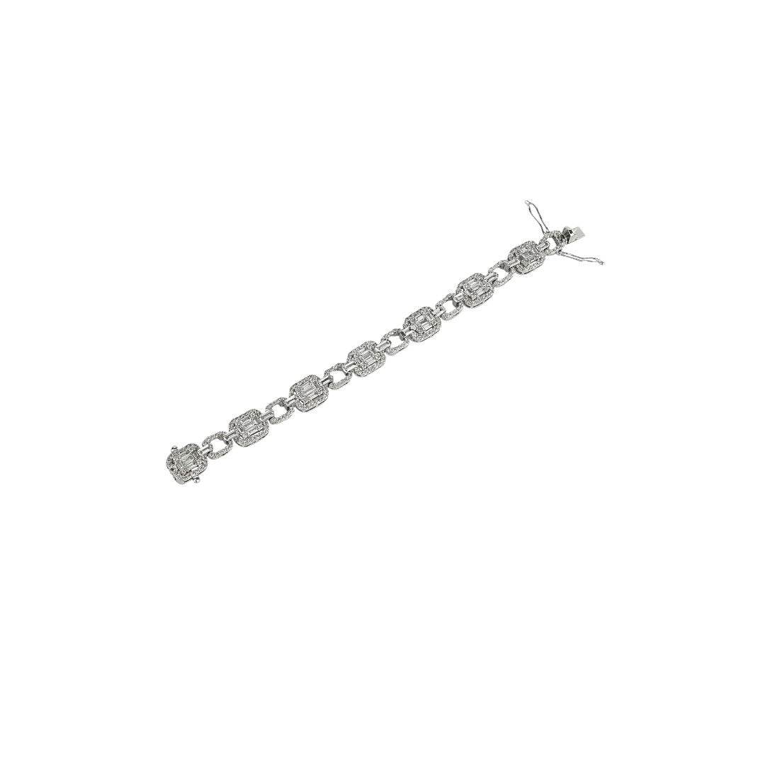 Moissanite Tennis Bracelet in Silver Finish - Auraa Trends