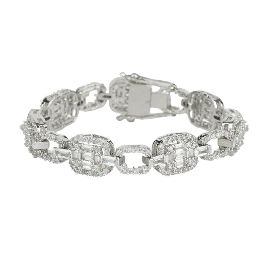Moissanite Tennis Bracelet in Silver Finish - Auraa Trends