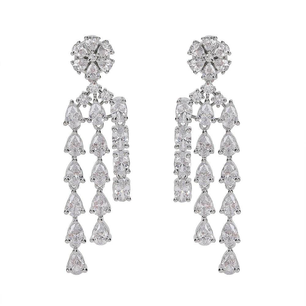 multi-layer diamond necklace set - Auraa Trends