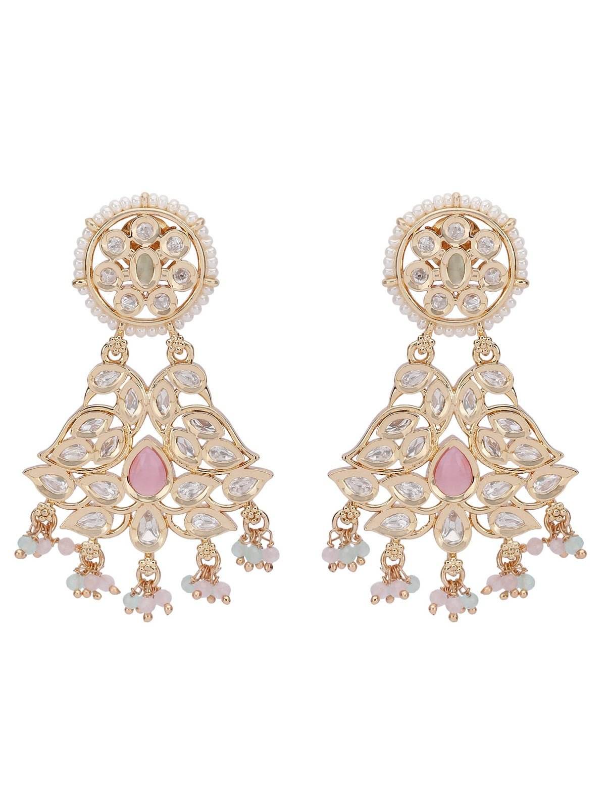 Multi-Strand Beaded Necklace with Antique Pendant & Matching Earrings - Auraa Trends