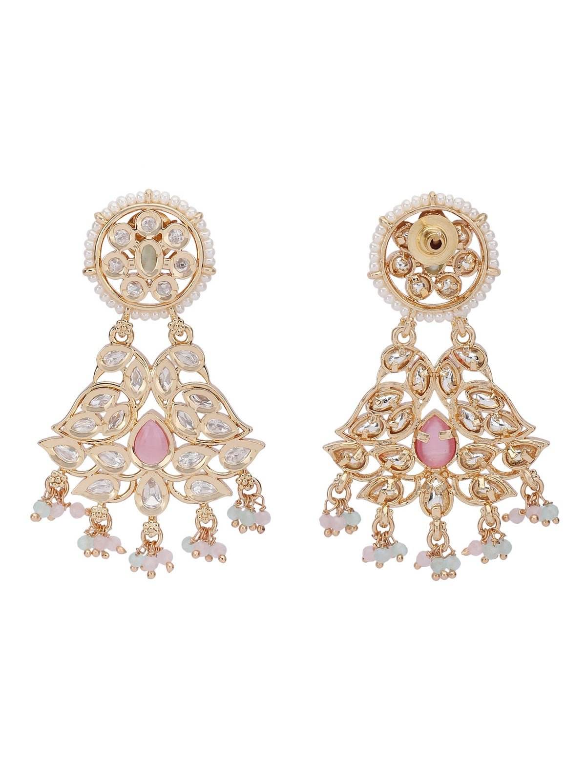 Multi-Strand Beaded Necklace with Antique Pendant & Matching Earrings - Auraa Trends