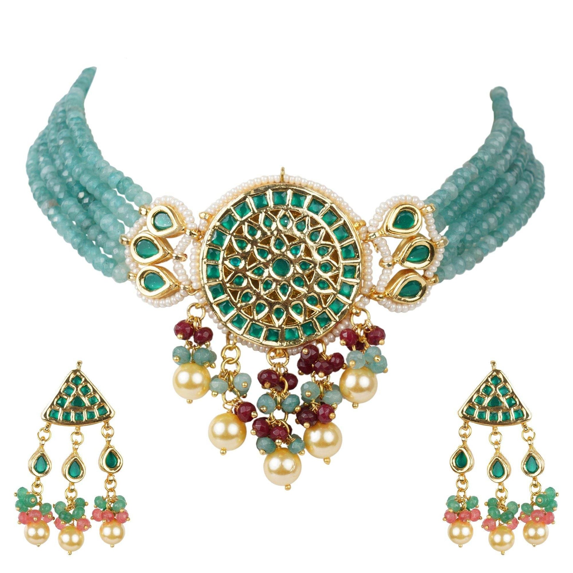 Necklace Set Crowned Kundan - Auraa Trends