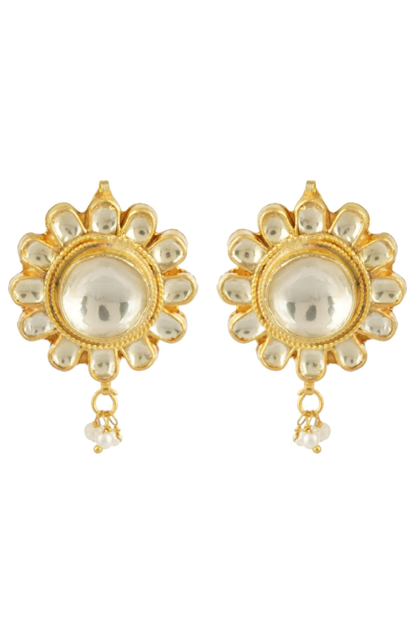Noble Gold Plated Kundan Necklace Set - Auraa Trends - Necklaces - # - Auraa Trends - Noble Gold Plated Kundan Necklace Set