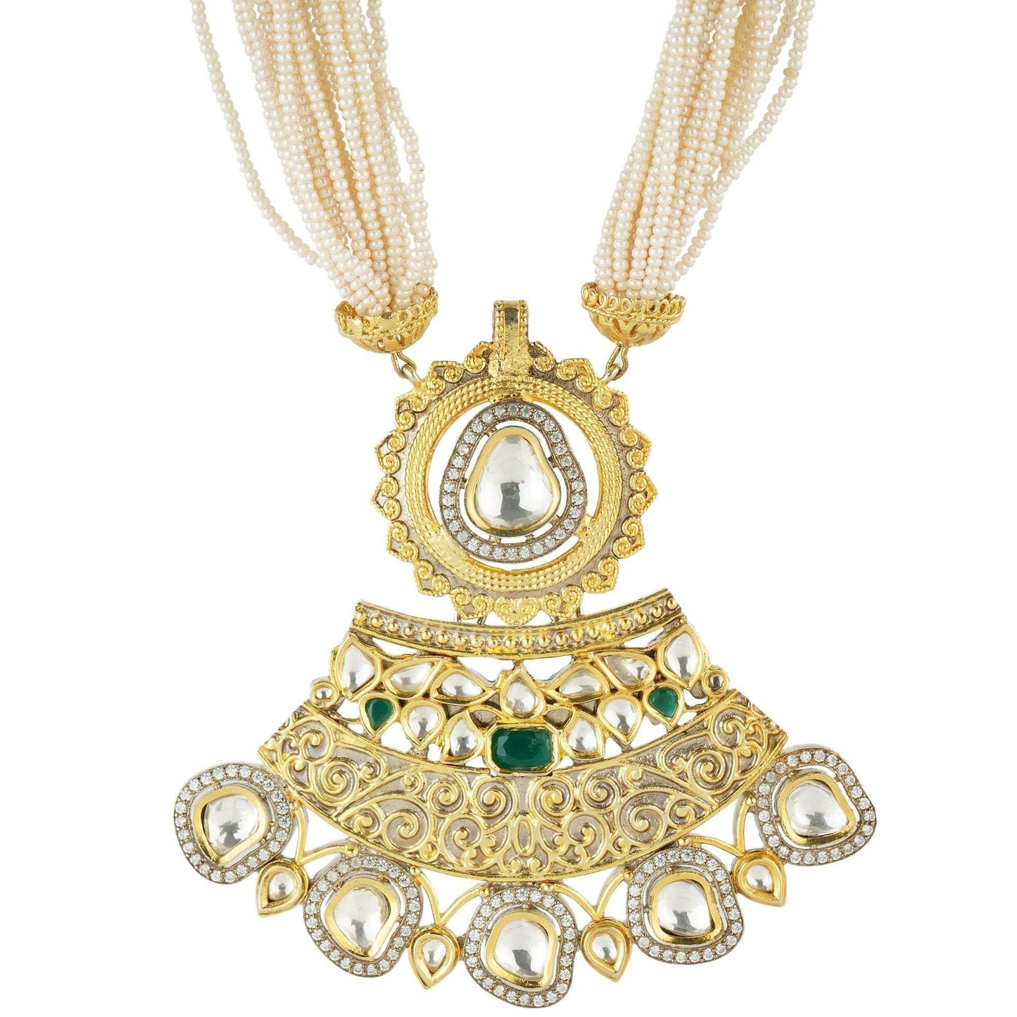 Ornamental moissanite Necklace Set - Auraa Trends