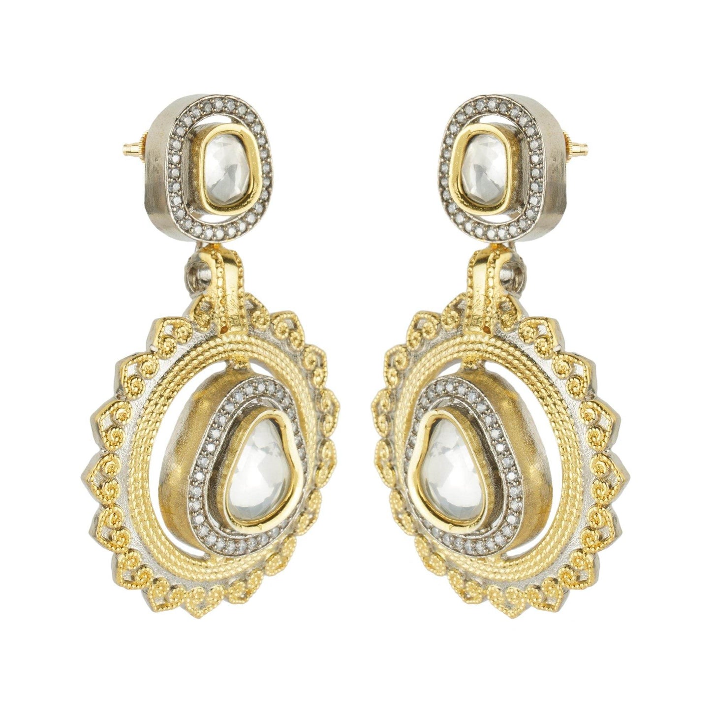 Ornamental moissanite Necklace Set - Auraa Trends